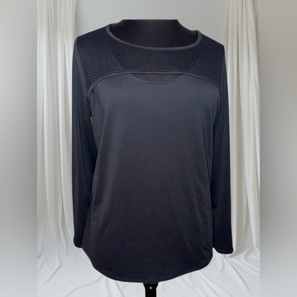 LANE BRYANT LIVI ACTIVE Long Sleeve Wicking Mesh Overlay Workout Top - 18/20 - Picture 1 of 12